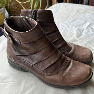 Brown Clarks ankle boots